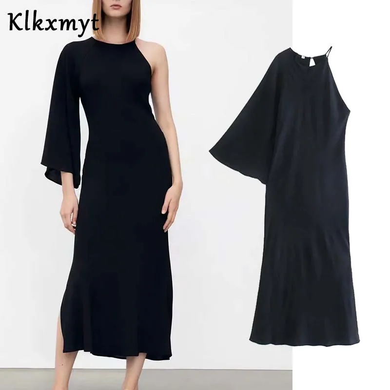 Klkxmyt ZBZA Dress Women Black One-Shoulder Slip Midi Dress Woman Backless Summer Dresses Thin Strap Sexy Ladies Dresses
Klkxmyt ZBZA Dress Women Black One-Shoulder Slip Midi Dress Woman Backless Summer Dresses Thin Strap Sexy Ladies Dresses