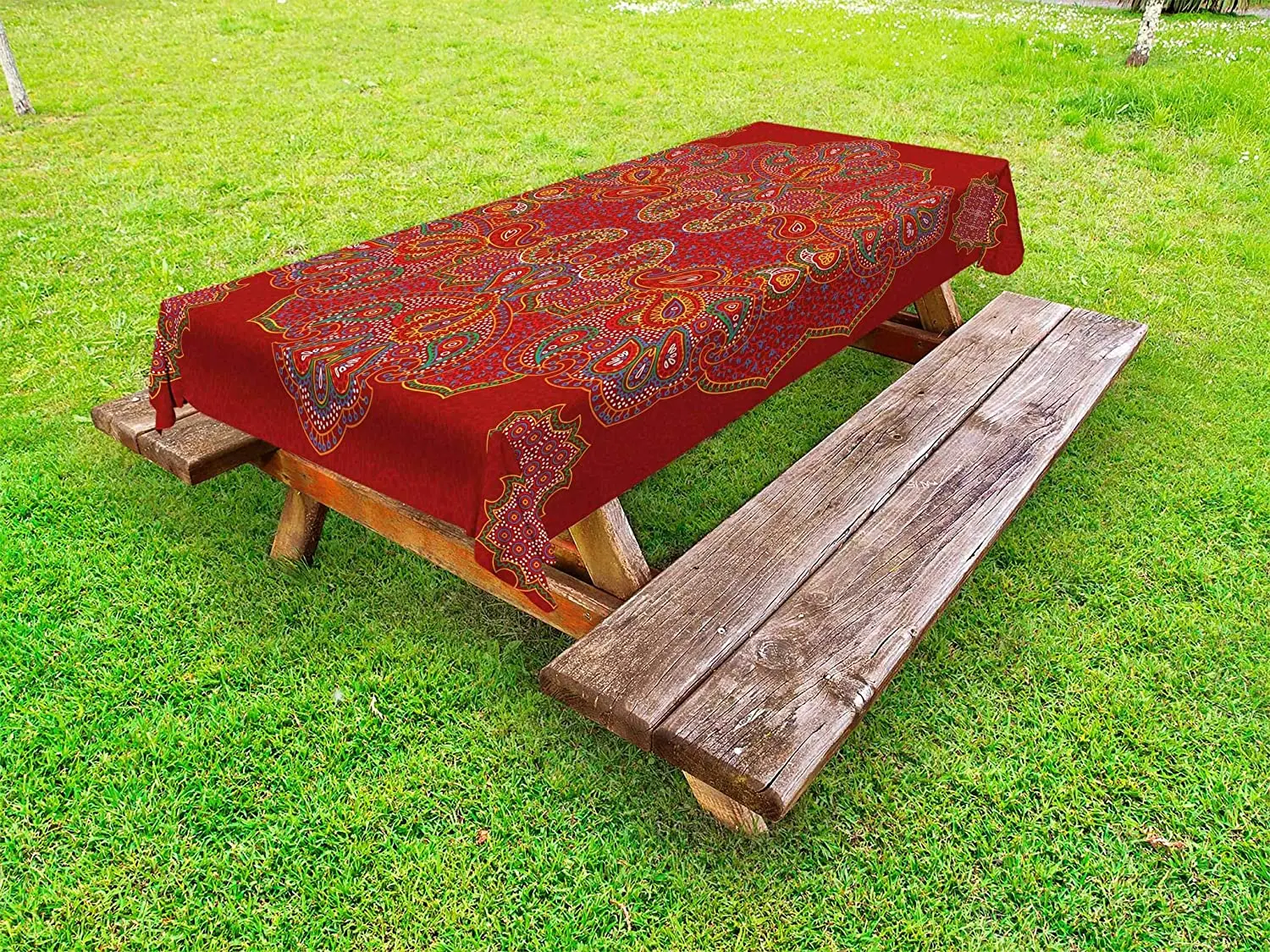 Mandala Outdoor Moroccan Persian Design Rectangular Paisley Floral Print Decorative Washable Picnic Table Cloth
Mandala Outdoor Moroccan Persian Design Rectangular Paisley Floral Print Decorative Washable Picnic Table Cloth