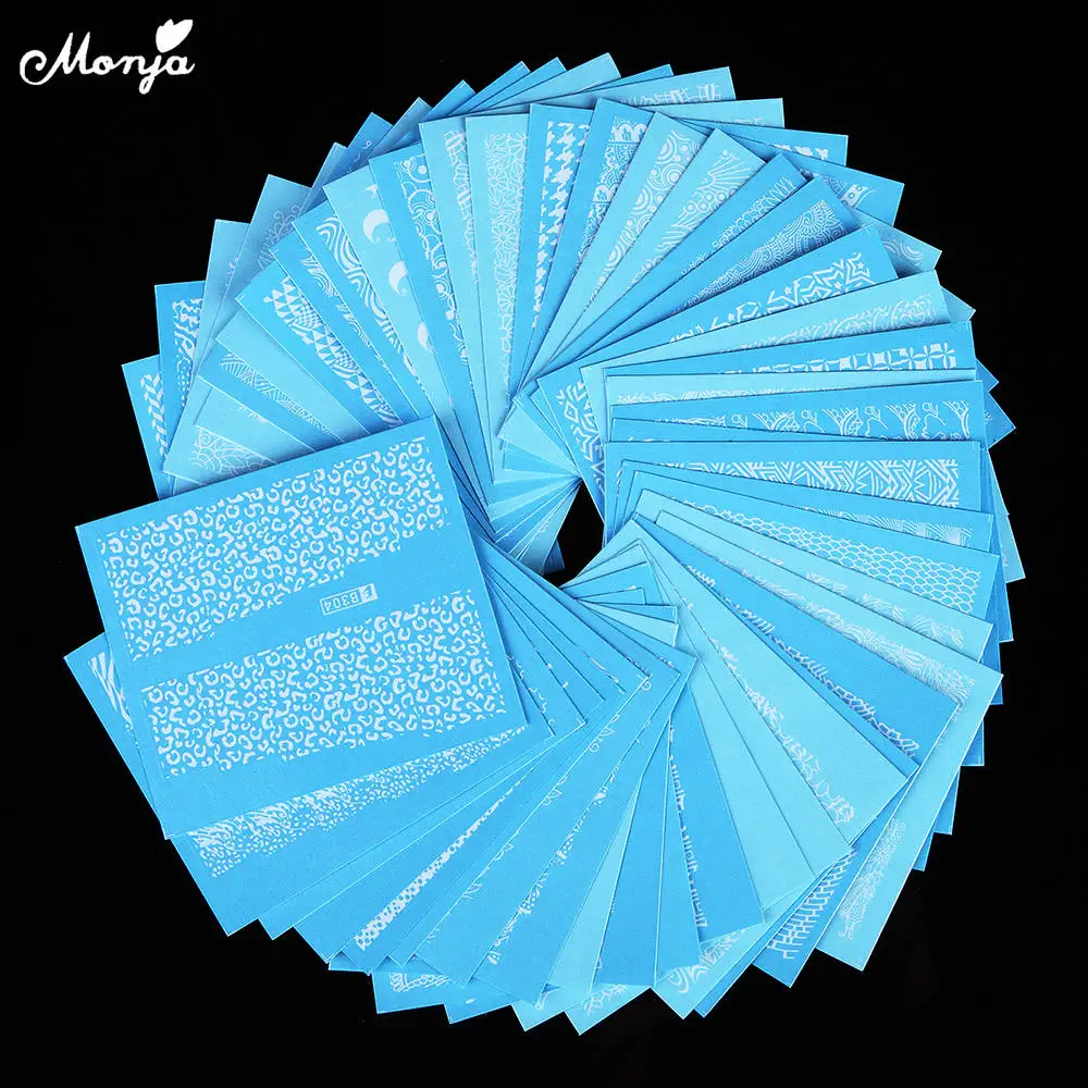 48pcs Blue Nail Art Sticker DIY Mixed Designs Full Nail Art Decals White Lace Water Transfer Nail Decoration Adhesive Stickers 
48pcs Blue Nail Art Sticker DIY Mixed Designs Full Nail Art Decals White Lace Water Transfer Nail Decoration Adhesive Stickers