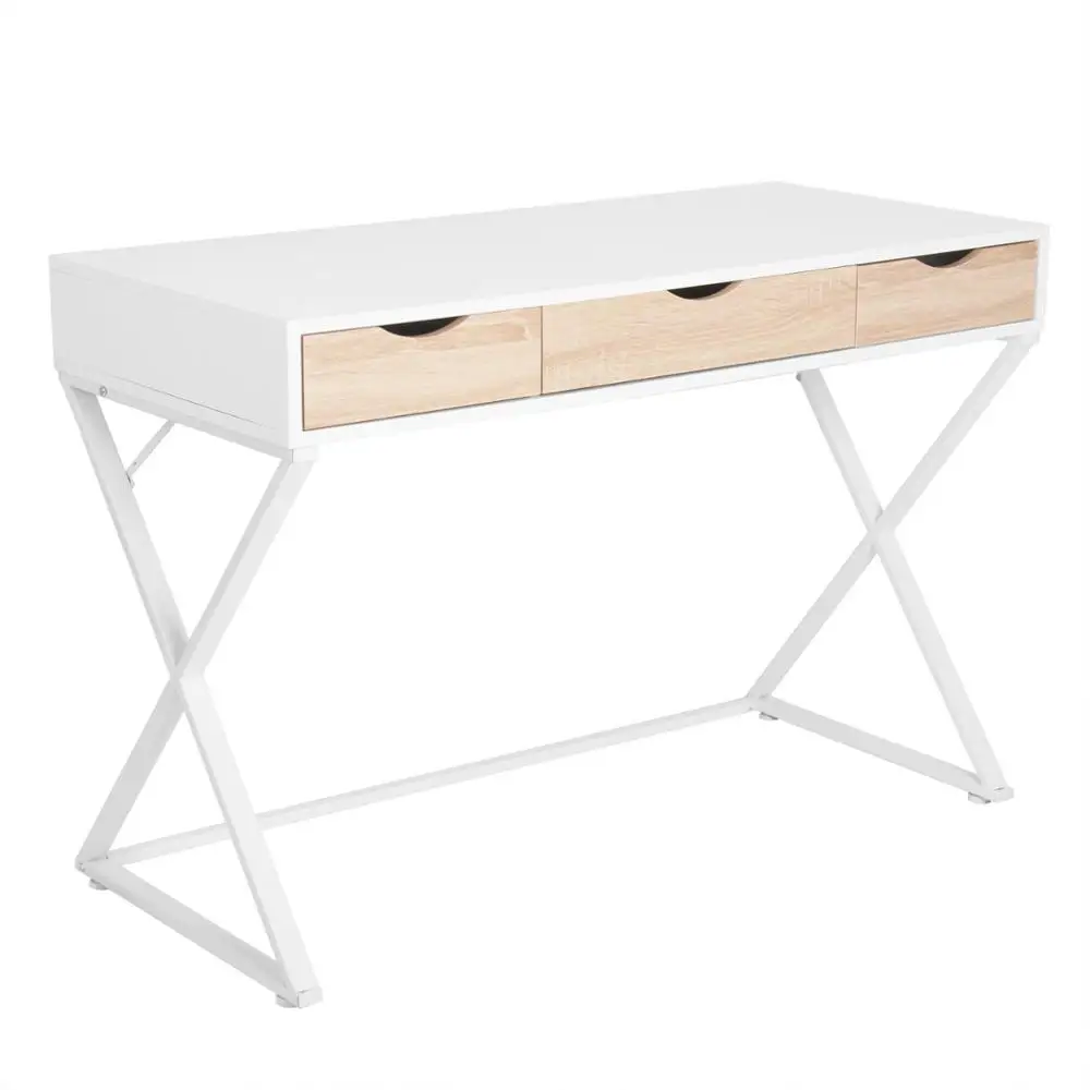 White Office Table Steel Frame Computer Desk 110x50x75cm PC Work Laptop Table with 3 Drawers for Study Home Office Furniture
White Office Table Steel Frame Computer Desk 110x50x75cm PC Work Laptop Table with 3 Drawers for Study Home Office Furniture