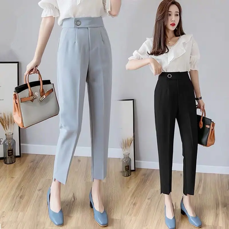 2020 New Spring Korean OL Style Women Formal Harem Pants Pockets High Waist Elegant Office Lady Ankle-Length Solid Trousers M33
2020 New Spring Korean OL Style Women Formal Harem Pants Pockets High Waist Elegant Office Lady Ankle-Length Solid Trousers M33