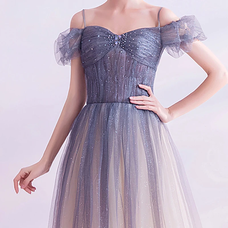 Gradient Color Luxury Evening Dress Illusion Off The Shoulder Lace Tulle Sequined Crystal Elegant Women Formal Dresses TS168
Gradient Color Luxury Evening Dress Illusion Off The Shoulder Lace Tulle Sequined Crystal Elegant Women Formal Dresses TS168