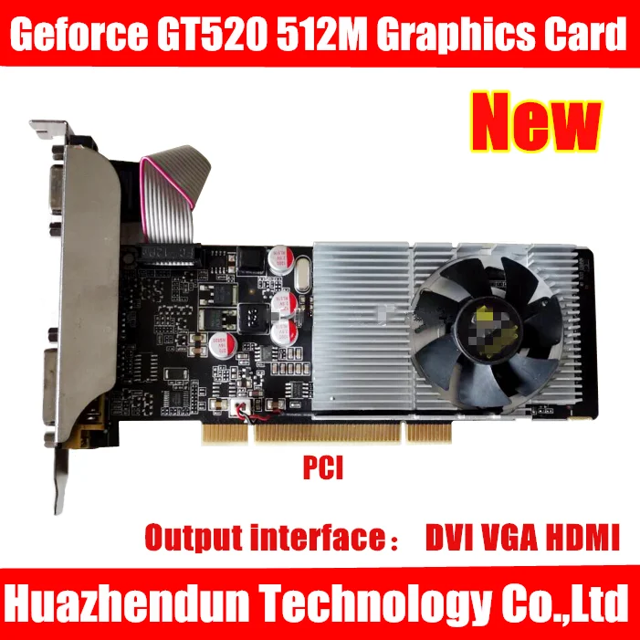 

Original PCI Interface Graphics Card Geforce GT520 512M DVI VGA HD-MI HD Dual Screen Industrial Computer Video Card 1pcs