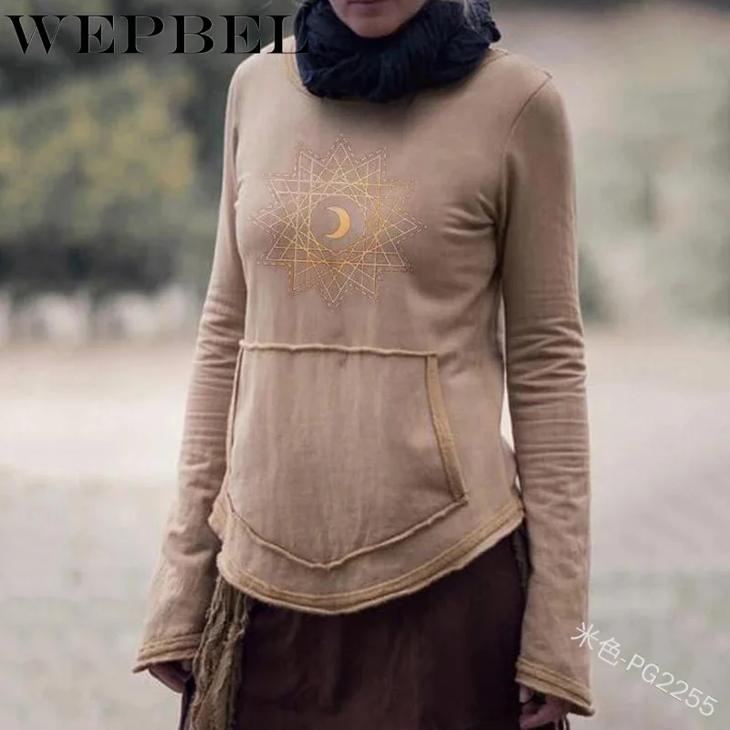 WEPBEL Gothic Style Punk Blouse Hoodies Women's Fashion Moon Print Sweatshirt Long Sleeve Sexy Gothic Shirt for Women
WEPBEL Gothic Style Punk Blouse Hoodies Women's Fashion Moon Print Sweatshirt Long Sleeve Sexy Gothic Shirt for Women