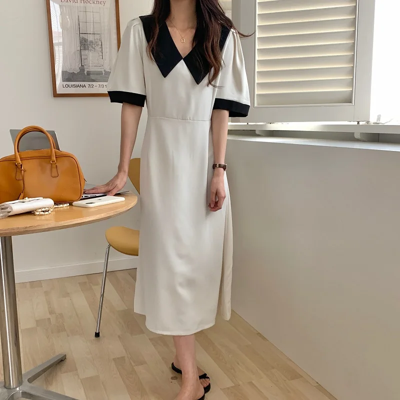 QOERLIN Black Dress with White Collar Summer Short Sleeve Bandage Midi Dress Turn-Down Collar Party Dresses Prom Women Clothing
QOERLIN Black Dress with White Collar Summer Short Sleeve Bandage Midi Dress Turn-Down Collar Party Dresses Prom Women Clothing
