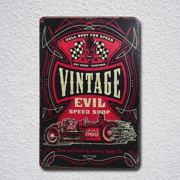 Vintage Evil Speed Shop Garage Car Tin Sign Metal Sign Metal Poster Metal Decor Metal Painting Wall Sticker Wall Sign
Vintage Evil Speed Shop Garage Car Tin Sign Metal Sign Metal Poster Metal Decor Metal Painting Wall Sticker Wall Sign