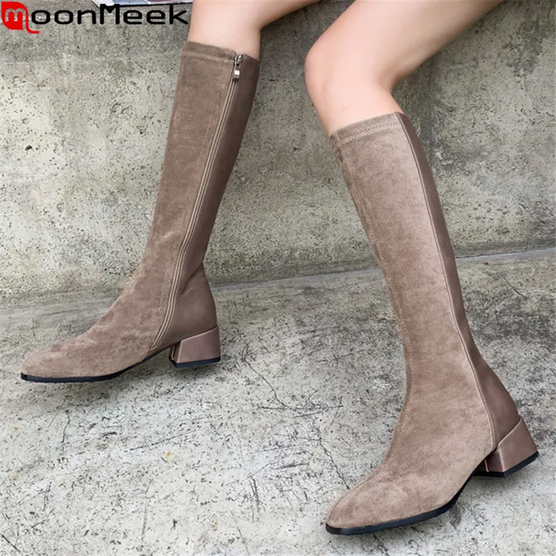 MoonMeek 2021 Big size 33-43 women boots ladies shoes med heels square toe 2 colors knee high boots winter shoes woman
MoonMeek 2021 Big size 33-43 women boots ladies shoes med heels square toe 2 colors knee high boots winter shoes woman