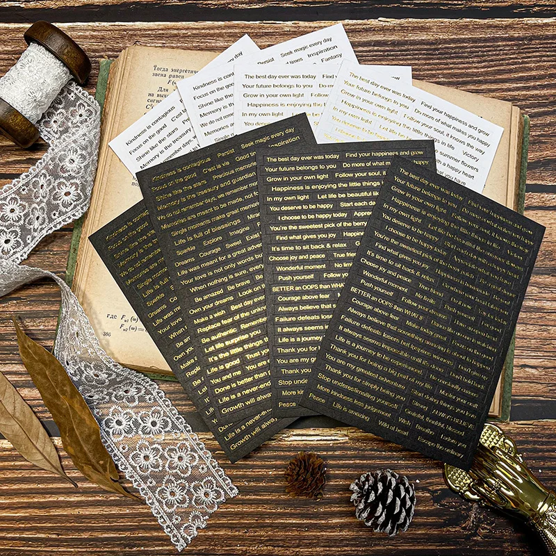 8Sheet Vintage Inspirational Emotional Phrases Scrapbooking Stickers Junk Journal DIY Decorative Vintage Stickers Art Supplies
8Sheet Vintage Inspirational Emotional Phrases Scrapbooking Stickers Junk Journal DIY Decorative Vintage Stickers Art Supplies