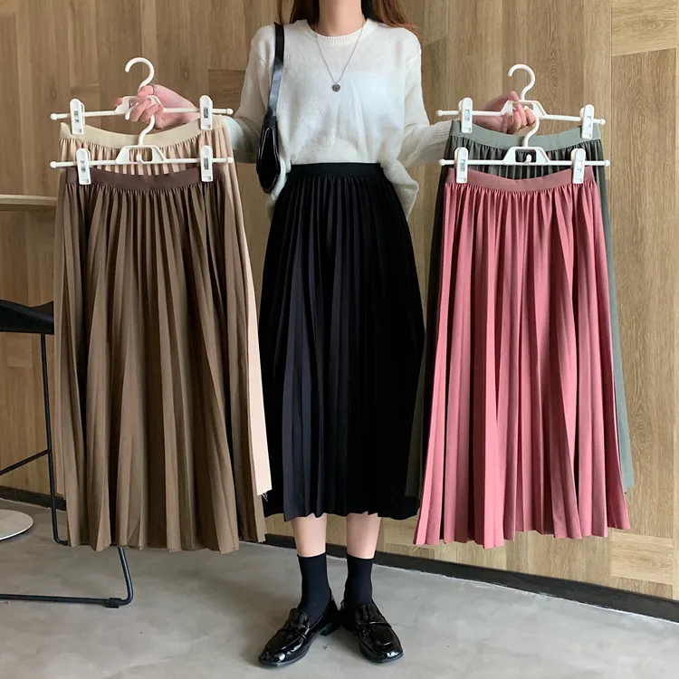 2021 New High Waist Women Skirt Casual Vintage Solid Belted Pleated Midi Skirts Lady 3 Colors Fashion Simple Saia Mujer Faldas
2021 New High Waist Women Skirt Casual Vintage Solid Belted Pleated Midi Skirts Lady 3 Colors Fashion Simple Saia Mujer Faldas