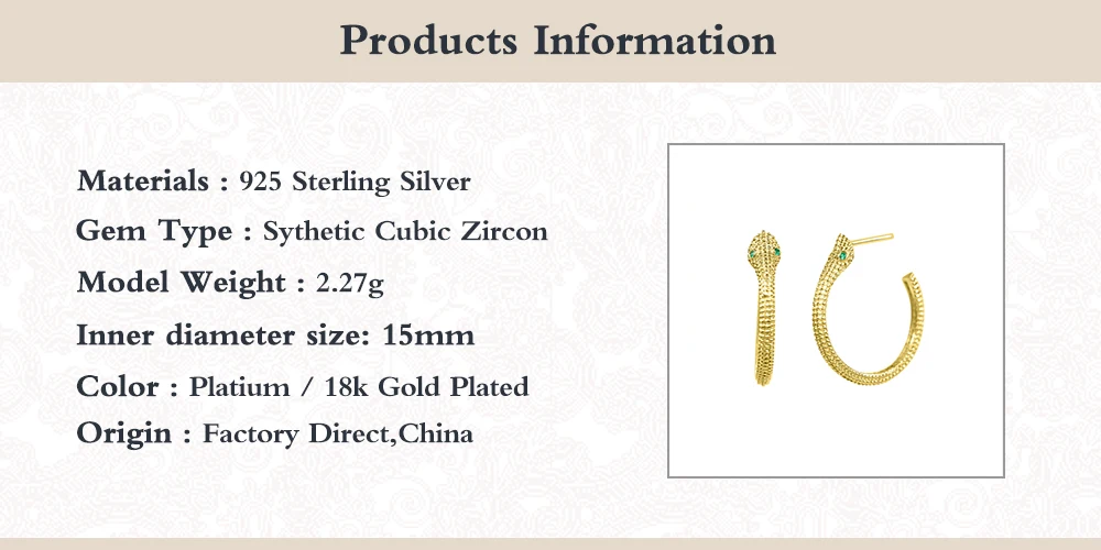 Canner Luxury 925 Sterling Silver Stud Earring Minimalist Python Snake Shape Round Earrings For Women Fine Jewelry pendientes W4
Canner Luxury 925 Sterling Silver Stud Earring Minimalist Python Snake Shape Round Earrings For Women Fine Jewelry pendientes W4