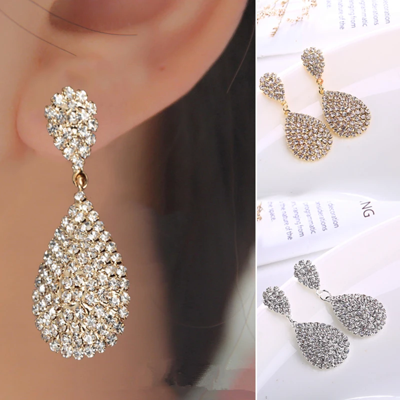 Fashion Pendant Earrings Crystal Luxury Water Drop Hanging Earrings Sweet Long Earrings Bridal Wedding Party Jewelry Gifts
Fashion Pendant Earrings Crystal Luxury Water Drop Hanging Earrings Sweet Long Earrings Bridal Wedding Party Jewelry Gifts