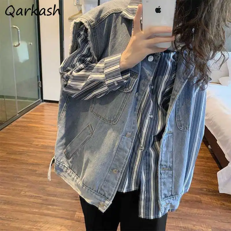 Denim Vests Women Loose Unisex Vintage Turn Down Collar Basic Solid Female Retro Couple Spring Causal BF Style Simple Outerwear
Denim Vests Women Loose Unisex Vintage Turn Down Collar Basic Solid Female Retro Couple Spring Causal BF Style Simple Outerwear