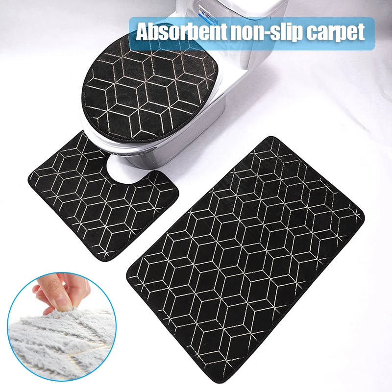 Polyester Geometric Carpet Suit with Three-Spieces Absorption Non-Slip Comfortable Safe for Bathroom Kitchen 
Polyester Geometric Carpet Suit with Three-Spieces Absorption Non-Slip Comfortable Safe for Bathroom Kitchen