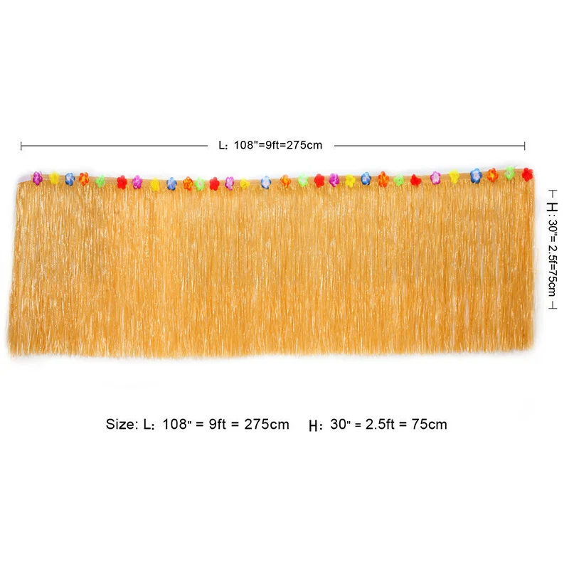 Hot sale 109/149pcs Table Skirt Raffia Style Fringe Party Decoration Kit for Tiki Tropical Hawaii or Moana Themed Birthday Drops | Дом и сад