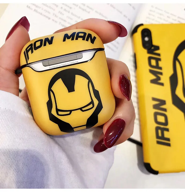 Marvel Super Hero Железный человек Мстители чехол для Apple Airpods Беспроводная bluetooth