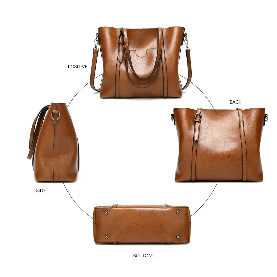 HandbagWomen Bag Oil Wax Women's Leather Handbags Luxury Lady Hand Bags with Purse Pocket Women Messenger Bag Big Tote Sac Bols
HandbagWomen Bag Oil Wax Women's Leather Handbags Luxury Lady Hand Bags with Purse Pocket Women Messenger Bag Big Tote Sac Bols