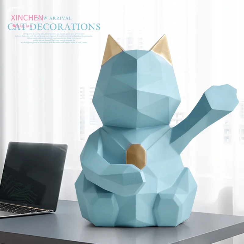 Home Decoration Cat Figurine for Home Office Statue for Tabletop Desk Ornaments Decor Geometric Resin Lucky Cat Sculpture
Home Decoration Cat Figurine for Home Office Statue for Tabletop Desk Ornaments Decor Geometric Resin Lucky Cat Sculpture