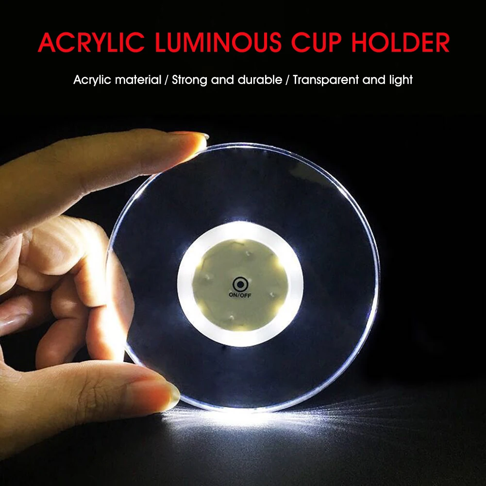 Luminous Coaster Cup Holder LED Bar Drinks Cup Pad Cocktail Drink Bottles Coaster Atmosphere Light Cup Mat For Home Bar Party
Luminous Coaster Cup Holder LED Bar Drinks Cup Pad Cocktail Drink Bottles Coaster Atmosphere Light Cup Mat For Home Bar Party