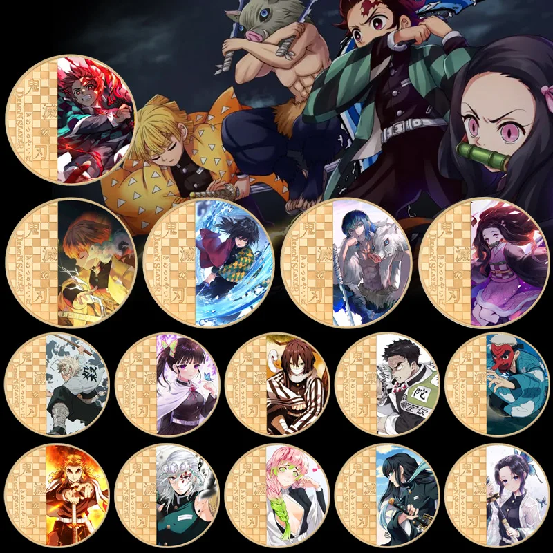 15 Styles Demon Slayer Figures Commemorative Coin Anime Fans Collections Gift Box Packaging Christmas Gifts Desktop Decorations
15 Styles Demon Slayer Figures Commemorative Coin Anime Fans Collections Gift Box Packaging Christmas Gifts Desktop Decorations