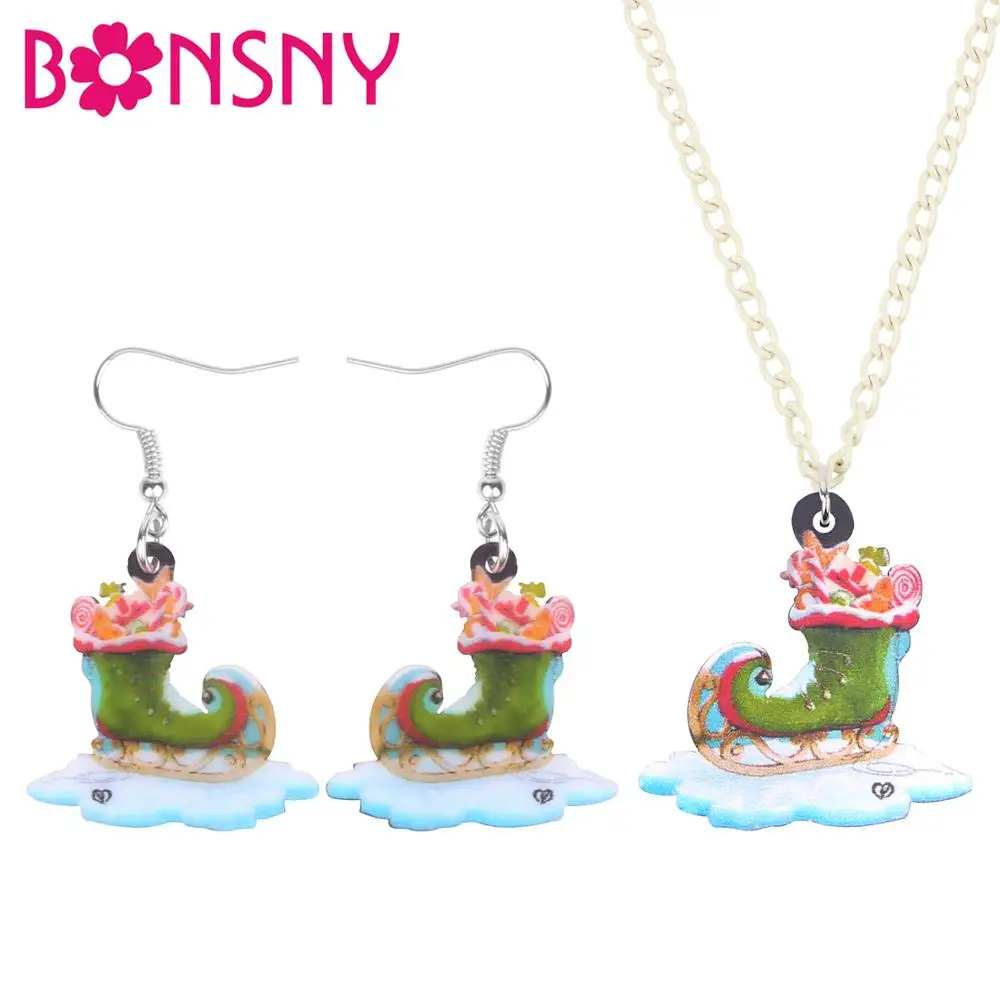 Bonsny Acrylic Christmas Candy Skiing Shoes Jewelry Set Necklace Earrings Decoration Jewelry For Women Girls Teen Gift Accessory
Bonsny Acrylic Christmas Candy Skiing Shoes Jewelry Set Necklace Earrings Decoration Jewelry For Women Girls Teen Gift Accessory