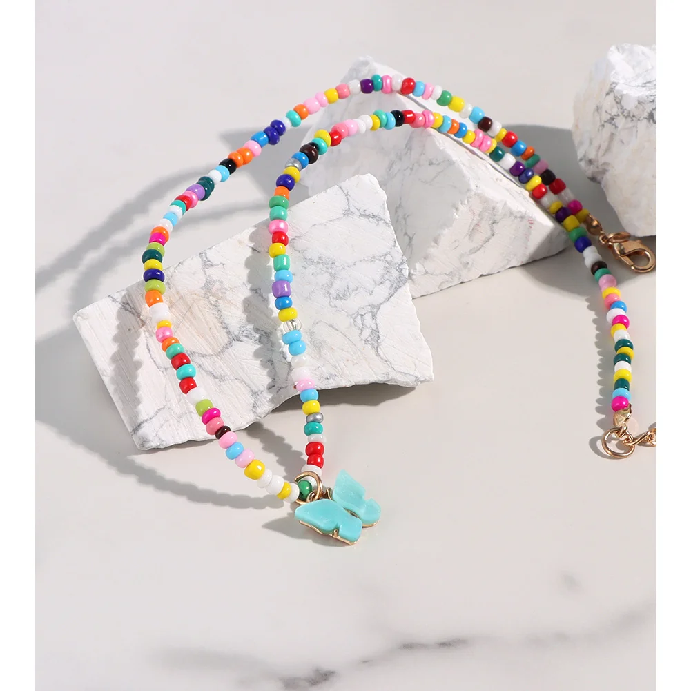 Korean Candy Acrylic Butterfly Beaded Necklace For Women Mixcolor Seed Bead Choker Pendant Necklaces Sweet Girl Vacation Jewelry
Korean Candy Acrylic Butterfly Beaded Necklace For Women Mixcolor Seed Bead Choker Pendant Necklaces Sweet Girl Vacation Jewelry