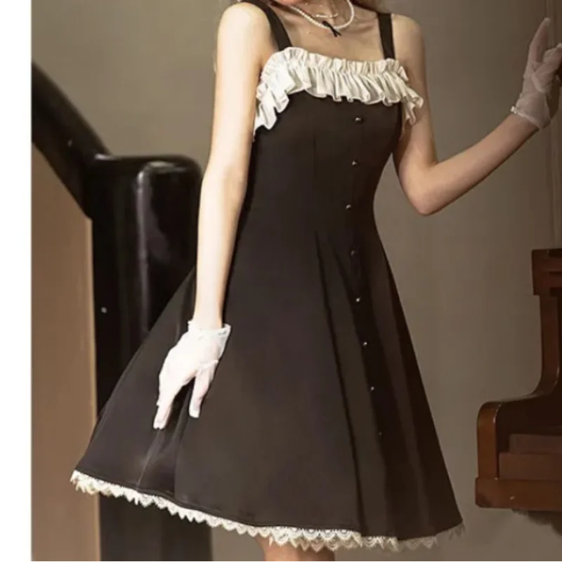 Japanese Gothic Lolita Jsk Dress Women Victorian Vintage Sweet Lace Ruffles Party Sleeveless Dresses Girls Harajuku Punk Dress
Japanese Gothic Lolita Jsk Dress Women Victorian Vintage Sweet Lace Ruffles Party Sleeveless Dresses Girls Harajuku Punk Dress