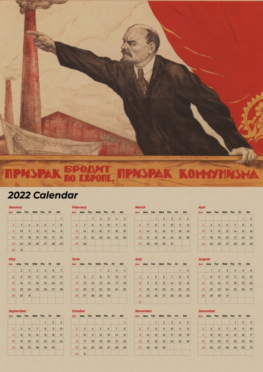 Календарь 2022 постеры из крафт-бумаги времен Второй мировой войны Сталин ленинист