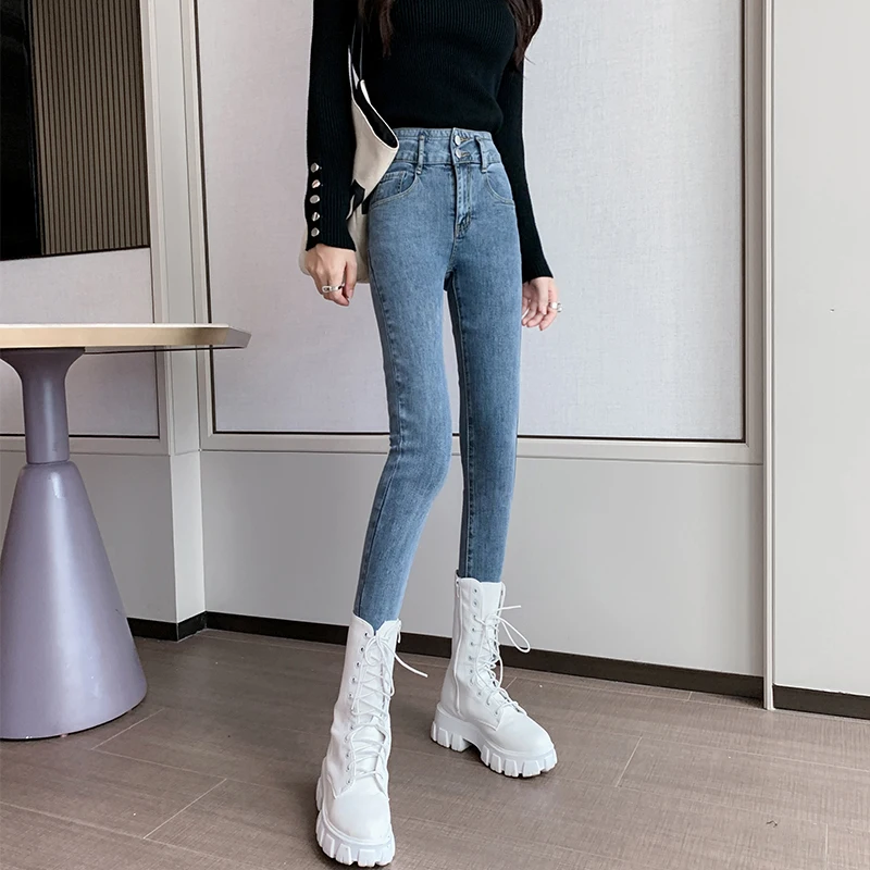 Джинсы GUUZYUVIZ женские узкие, повседневные брюки-карандаш из денима, стрейч с высокой талией, синие, серые, на осень-зиму 
Джинсы GUUZYUVIZ женские узкие, повседневные брюки-карандаш из денима, стрейч с высокой талией, синие, серые, на осень-зиму