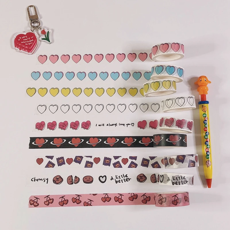 Cute Romantic Love Heart Masking Washi Tape DIY Decorative Adhesive Tape For Diary Scrapbooking Stickers Kawaii Korea Stationery
Cute Romantic Love Heart Masking Washi Tape DIY Decorative Adhesive Tape For Diary Scrapbooking Stickers Kawaii Korea Stationery