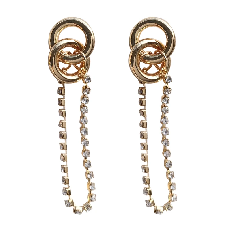 S925 Needle New Fashion Geometric Metal Round Crystal Chain Tassel Earrings For Women Punk Sutd Earring Party Jewelry 2020
S925 Needle New Fashion Geometric Metal Round Crystal Chain Tassel Earrings For Women Punk Sutd Earring Party Jewelry 2020