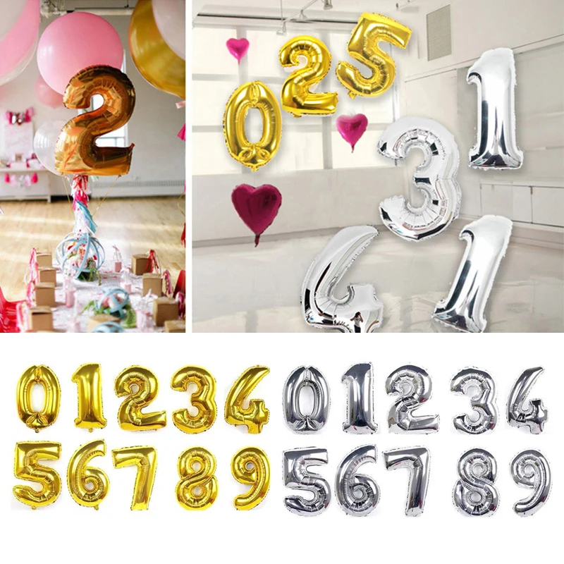 40 Inch Gold silver Foil Number Balloons 0 1 2 3 4 5 6 7 8 9 Birthday Party Baby Shower Wedding Decoration Festival Ballon
40 Inch Gold silver Foil Number Balloons 0 1 2 3 4 5 6 7 8 9 Birthday Party Baby Shower Wedding Decoration Festival Ballon