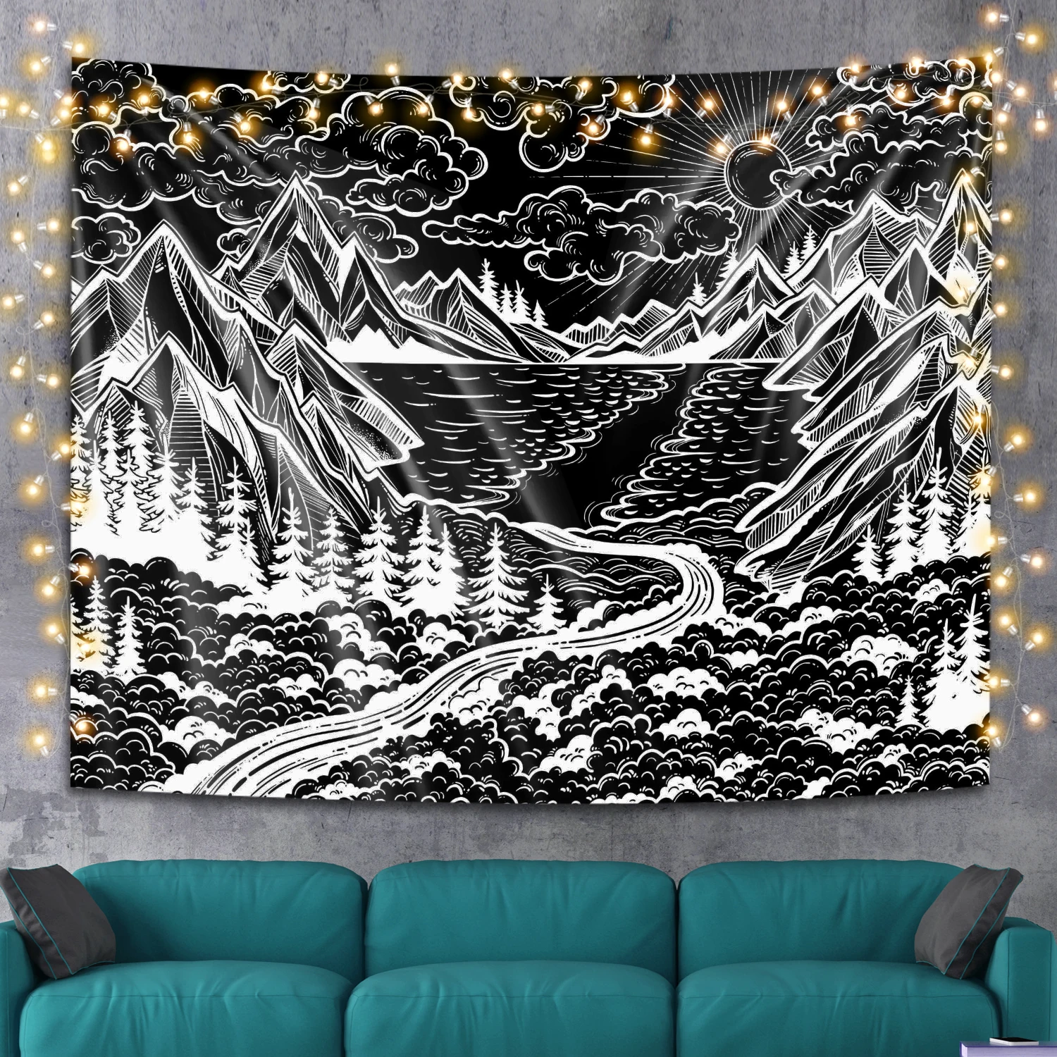 Mountain Tapestry Black and White Wall Hanging Nature Landscape Tapestries Zodiac Hippie Macrame Wall Rugs Dorm Decor Blanket
Mountain Tapestry Black and White Wall Hanging Nature Landscape Tapestries Zodiac Hippie Macrame Wall Rugs Dorm Decor Blanket