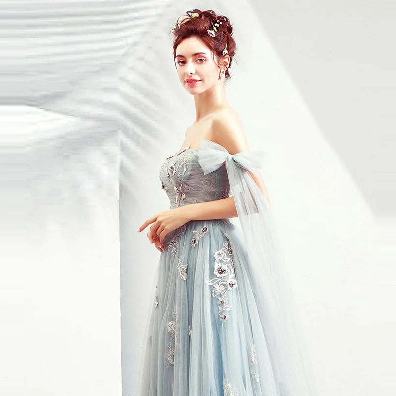 Prom Dresses Blue Boat Neck Short Sleeves A-Line 2019 Elegant Floor Length Bow Party Dress Long Custom Plus Size Prom Gown E231
Prom Dresses Blue Boat Neck Short Sleeves A-Line 2019 Elegant Floor Length Bow Party Dress Long Custom Plus Size Prom Gown E231