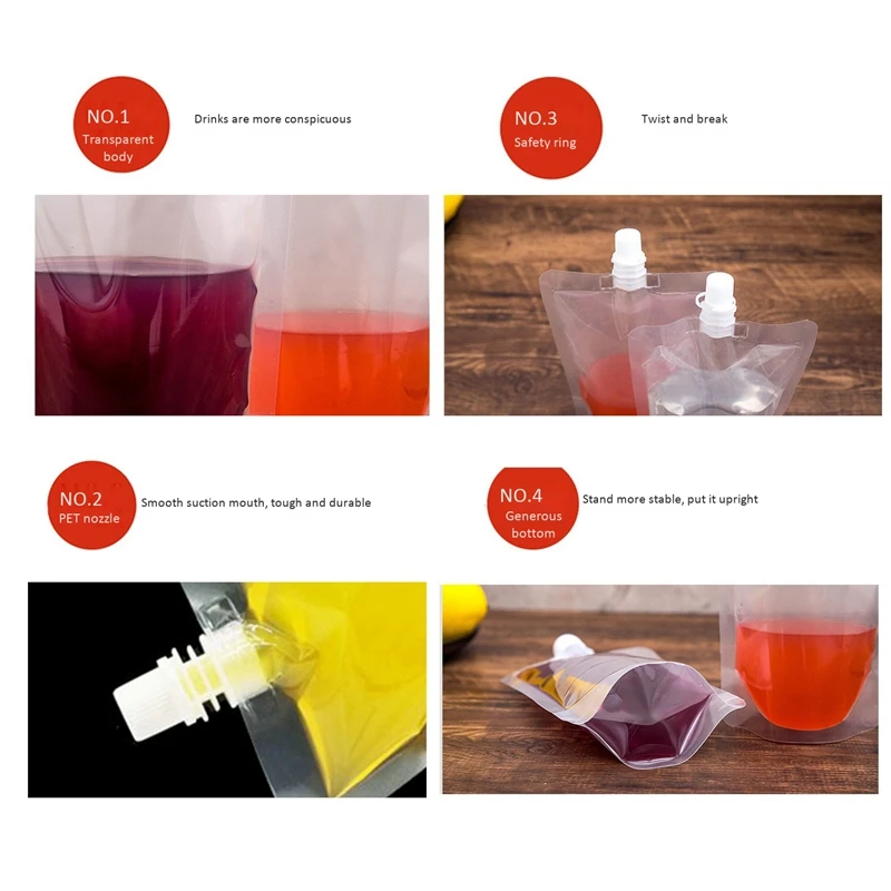 100 Pack Drink Pouches,Stand Up Liquor Pouch Sealing Storage Packaging Bag,with Nozzle,for Beverage Milk Coffee,500Ml
100 Pack Drink Pouches,Stand Up Liquor Pouch Sealing Storage Packaging Bag,with Nozzle,for Beverage Milk Coffee,500Ml