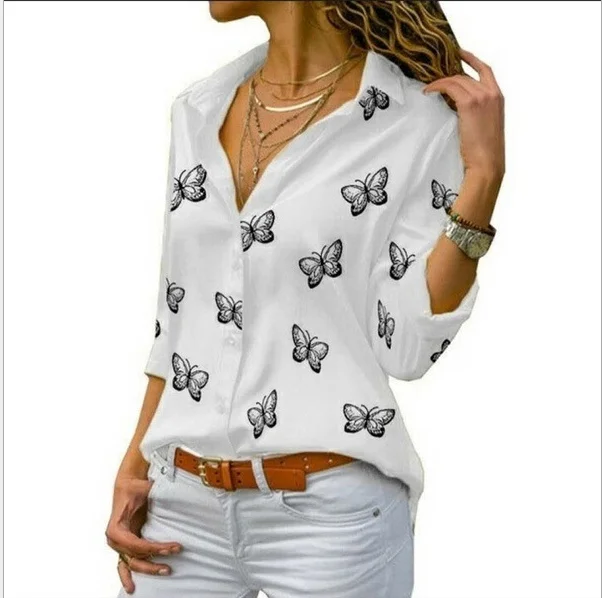 Fashion Buttoned Butterfly Print Casual Long Sleeved Lapel Women's Blouse Eight Colors Plus Size Trendy Sexy Women's Shirt Tops
Fashion Buttoned Butterfly Print Casual Long Sleeved Lapel Women's Blouse Eight Colors Plus Size Trendy Sexy Women's Shirt Tops