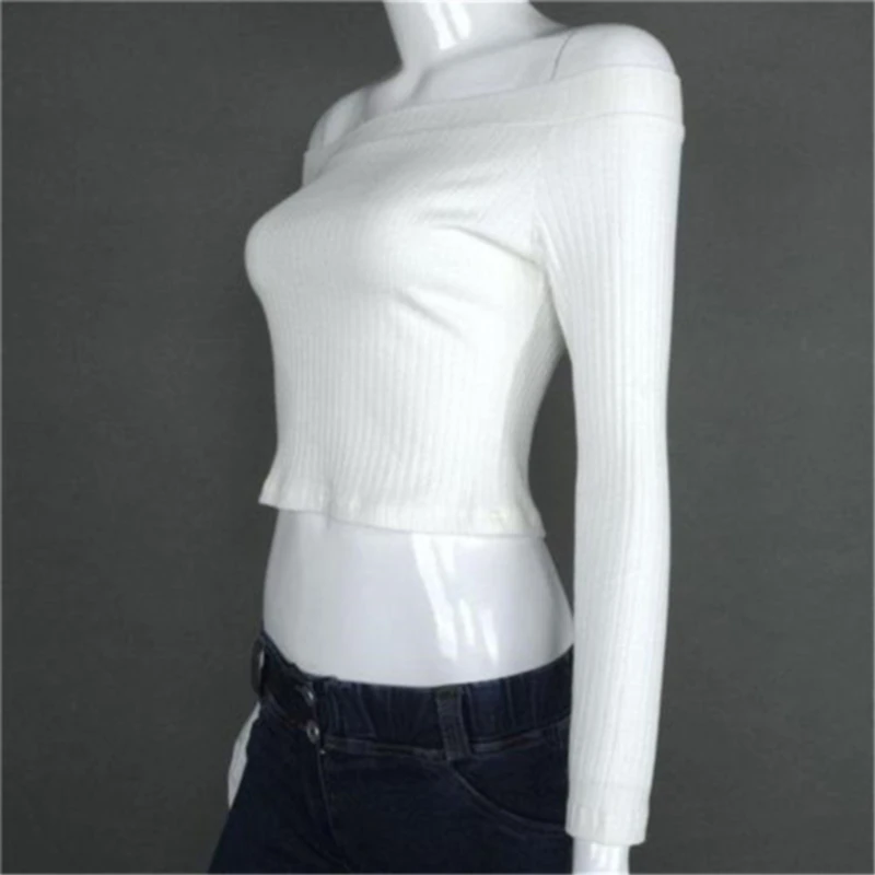 Women Off Shoulder Crop Top T Shirts Long Sleeve Short T-shirts For Women Clothing Fashion Black T-shirt Tops Tees Korean Style
Women Off Shoulder Crop Top T Shirts Long Sleeve Short T-shirts For Women Clothing Fashion Black T-shirt Tops Tees Korean Style