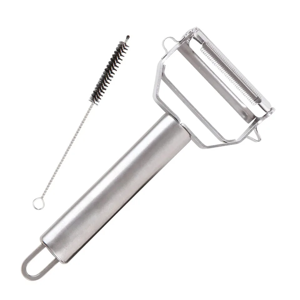 Stainless Steel Vegetable Fruit Peeler Slicer Grater with Cleaning Brush Pro for Carrot Potato Melon Gadget
Stainless Steel Vegetable Fruit Peeler Slicer Grater with Cleaning Brush Pro for Carrot Potato Melon Gadget