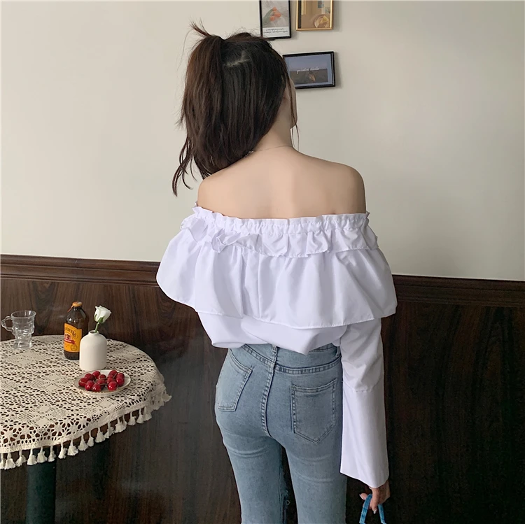 white ruffles slash neck flare sleeve Blouses sweet style long sleeve Shirts autumn fashion brand Women's Clothing ladies tops
white ruffles slash neck flare sleeve Blouses sweet style long sleeve Shirts autumn fashion brand Women's Clothing ladies tops