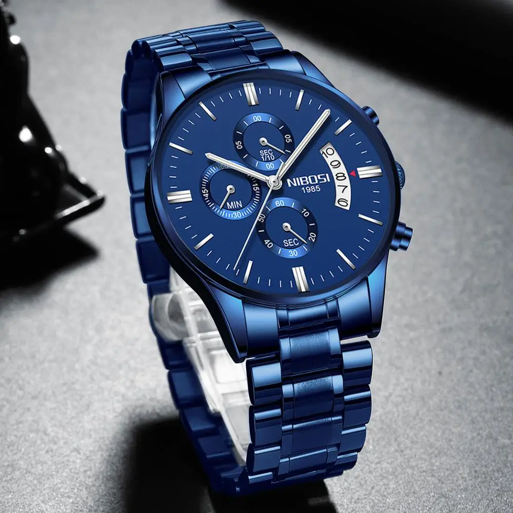 Watch Men Fashion Sport Quartz Clock Mens Watches Brand Luxury Blue Stainless Steel Business Waterproof Watch Relogio Masculino
Watch Men Fashion Sport Quartz Clock Mens Watches Brand Luxury Blue Stainless Steel Business Waterproof Watch Relogio Masculino