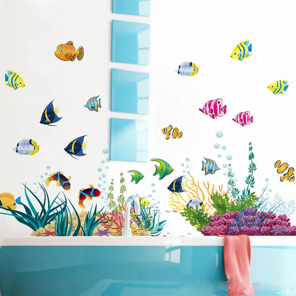 Cartoon Undersea colored fish Wall Sticker kids rooms bathroom decorations wallpaper Mural Removable Glass window stickers
Cartoon Undersea colored fish Wall Sticker kids rooms bathroom decorations wallpaper Mural Removable Glass window stickers