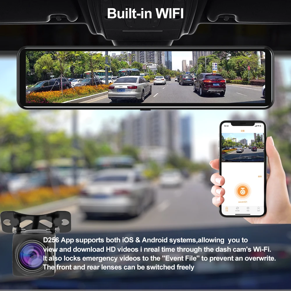 12 Inch WIFI Camera Dash Cam 4K Car DVR 1080P Rear View Mirror Sony IMX415 GPS Car Camera Video Recorder Parking Monitor for Car
12 Inch WIFI Camera Dash Cam 4K Car DVR 1080P Rear View Mirror Sony IMX415 GPS Car Camera Video Recorder Parking Monitor for Car
