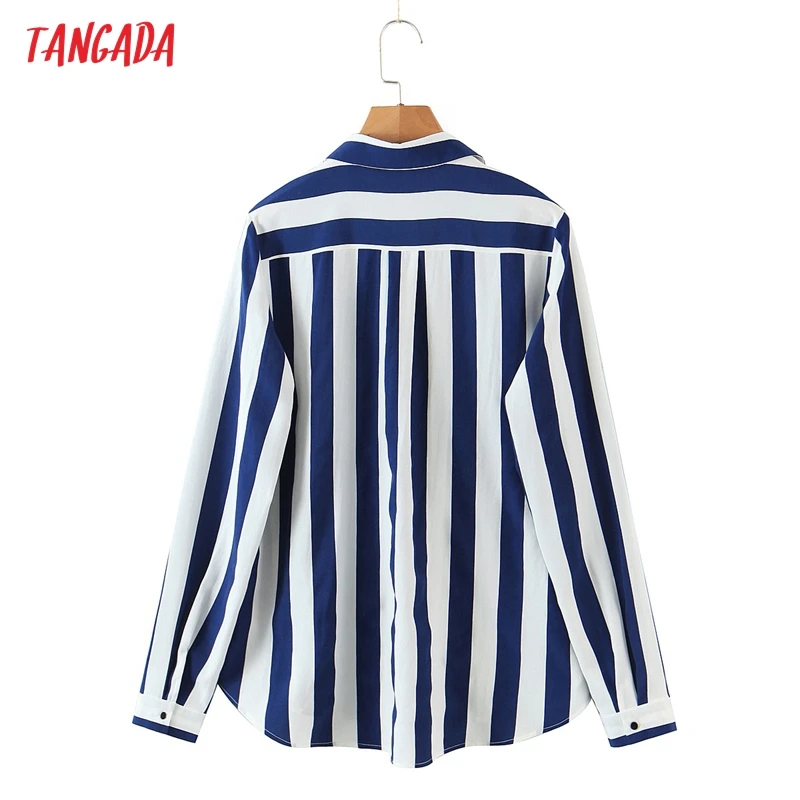 Tangada 2021 Women Classic Blue Striped Shirt Turn Down Collar Long Sleeve Chic Female Casual Tops Blusas SL211
Tangada 2021 Women Classic Blue Striped Shirt Turn Down Collar Long Sleeve Chic Female Casual Tops Blusas SL211