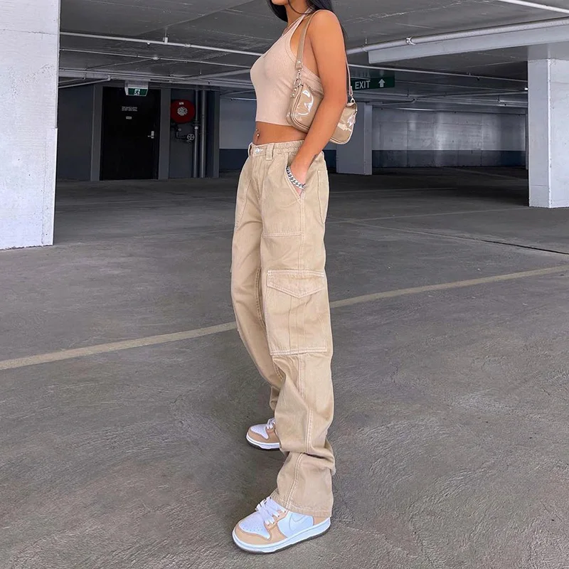 High Waist Boyfriend Jeans for Women Straight Leg Loose Fit Cargo Denim Pants Pockets Khaki Baggy Streetwear Fashion Trousers
High Waist Boyfriend Jeans for Women Straight Leg Loose Fit Cargo Denim Pants Pockets Khaki Baggy Streetwear Fashion Trousers