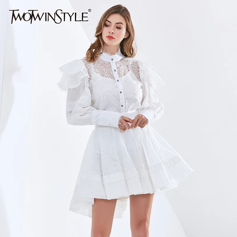 Женский элегантный Комплект из трех предметов TWOTWINSTYLE, белая кружевная рубашка с длинным рукавом и воротником-стойкой, юбка с высокой талией
Женский элегантный Комплект из трех предметов TWOTWINSTYLE, белая кружевная рубашка с длинным рукавом и воротником-стойкой, юбка с высокой талией