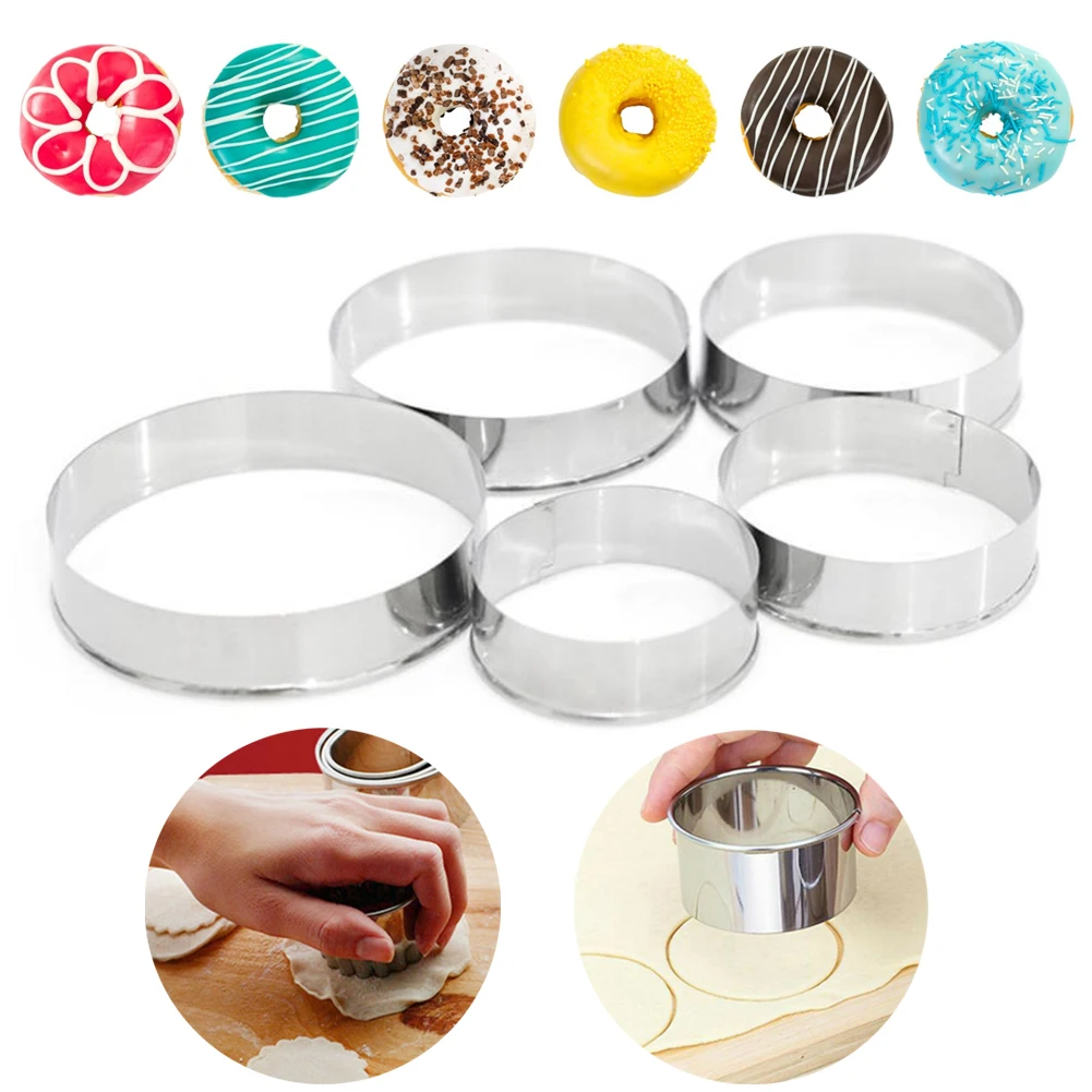 5pcs/pet Stainless Steel Round Circle Baking Mold Cutter Biscuit Cake Diy Baking Pastry For Kitchen Gadgets Bakingware Tools
5pcs/pet Stainless Steel Round Circle Baking Mold Cutter Biscuit Cake Diy Baking Pastry For Kitchen Gadgets Bakingware Tools