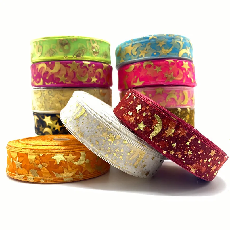 5Yards 25mm Transparent Gauze Ribbon Star Moon Printing Pattern Gift Packaging Christmas Ribbon DIY Handmade Accessories
5Yards 25mm Transparent Gauze Ribbon Star Moon Printing Pattern Gift Packaging Christmas Ribbon DIY Handmade Accessories