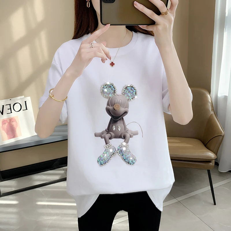 scene shooting 6553 # short sleeve T-shirt women in the summer of 2021 the new design of loose nail bead heavy coat
scene shooting 6553 # short sleeve T-shirt women in the summer of 2021 the new design of loose nail bead heavy coat