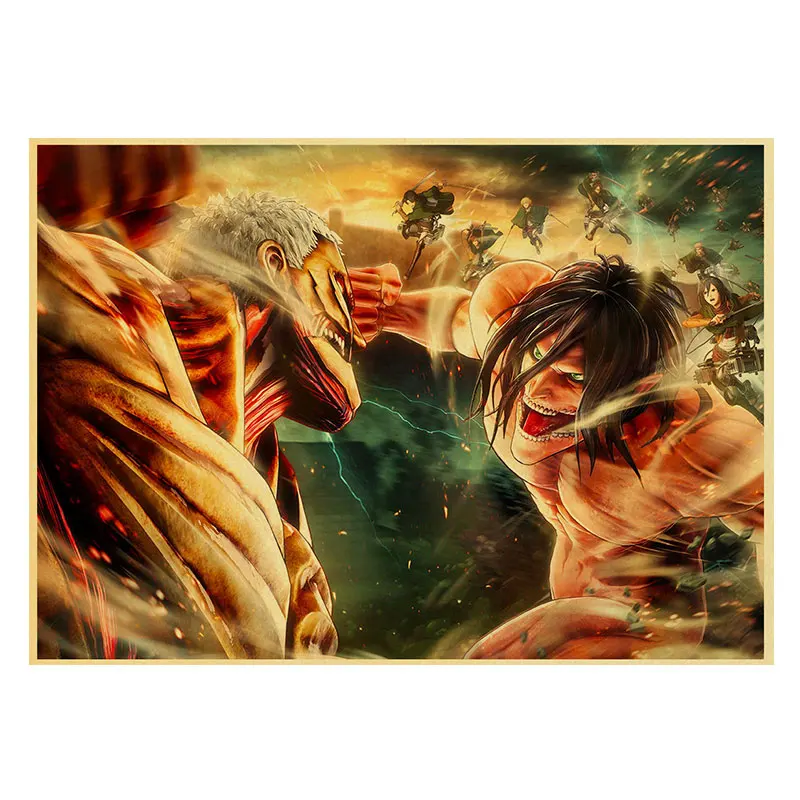 Attack On Titan Retro Anime Poster Classic Japanese Animation Creativity Canvas Painting HD Home Bar Decoration Wall Art Picture
Attack On Titan Retro Anime Poster Classic Japanese Animation Creativity Canvas Painting HD Home Bar Decoration Wall Art Picture