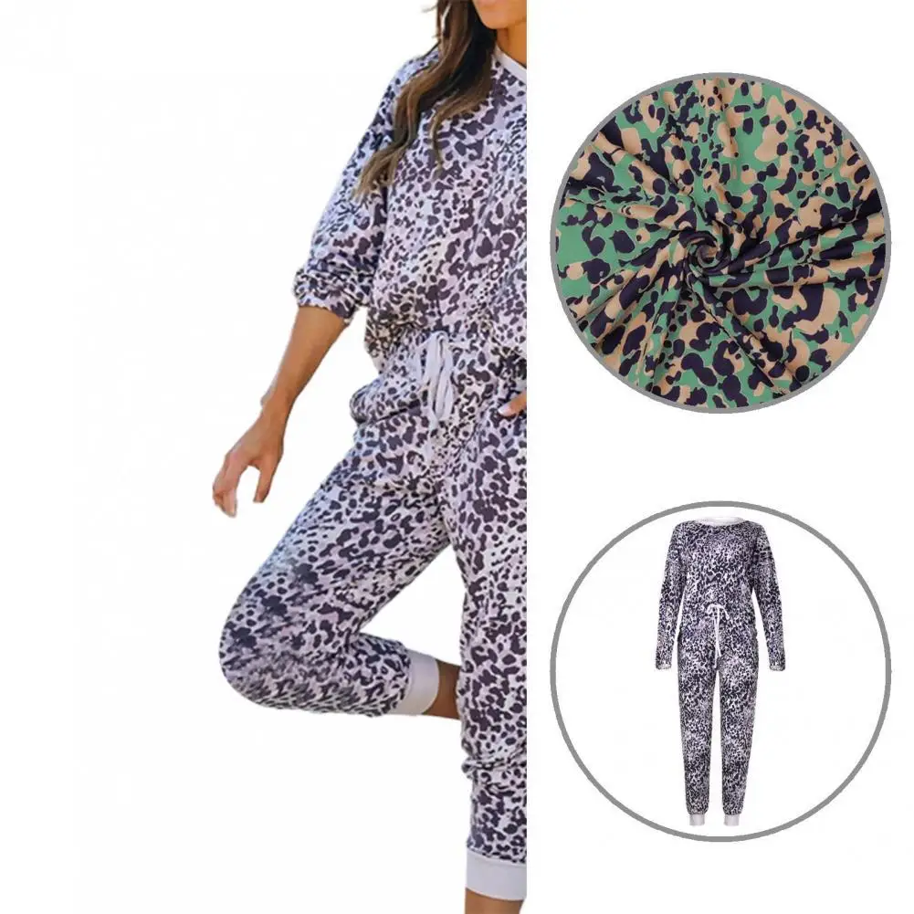 Lady Simple Long Sleeve Drawstring Lounge Sleepwear Two Piece Pajamas Set Crew Neck for Vacation
Lady Simple Long Sleeve Drawstring Lounge Sleepwear Two Piece Pajamas Set Crew Neck for Vacation