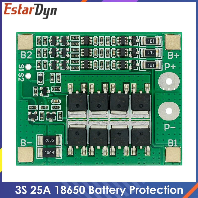 Плата защиты батареи 3S 25A Li ion 18650 BMS PCM с балансом для литий-ионного Lipo аккумулятора